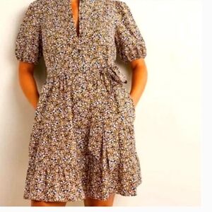 NWT Boden Tiered Shirt Dress in Citronelle, Petal